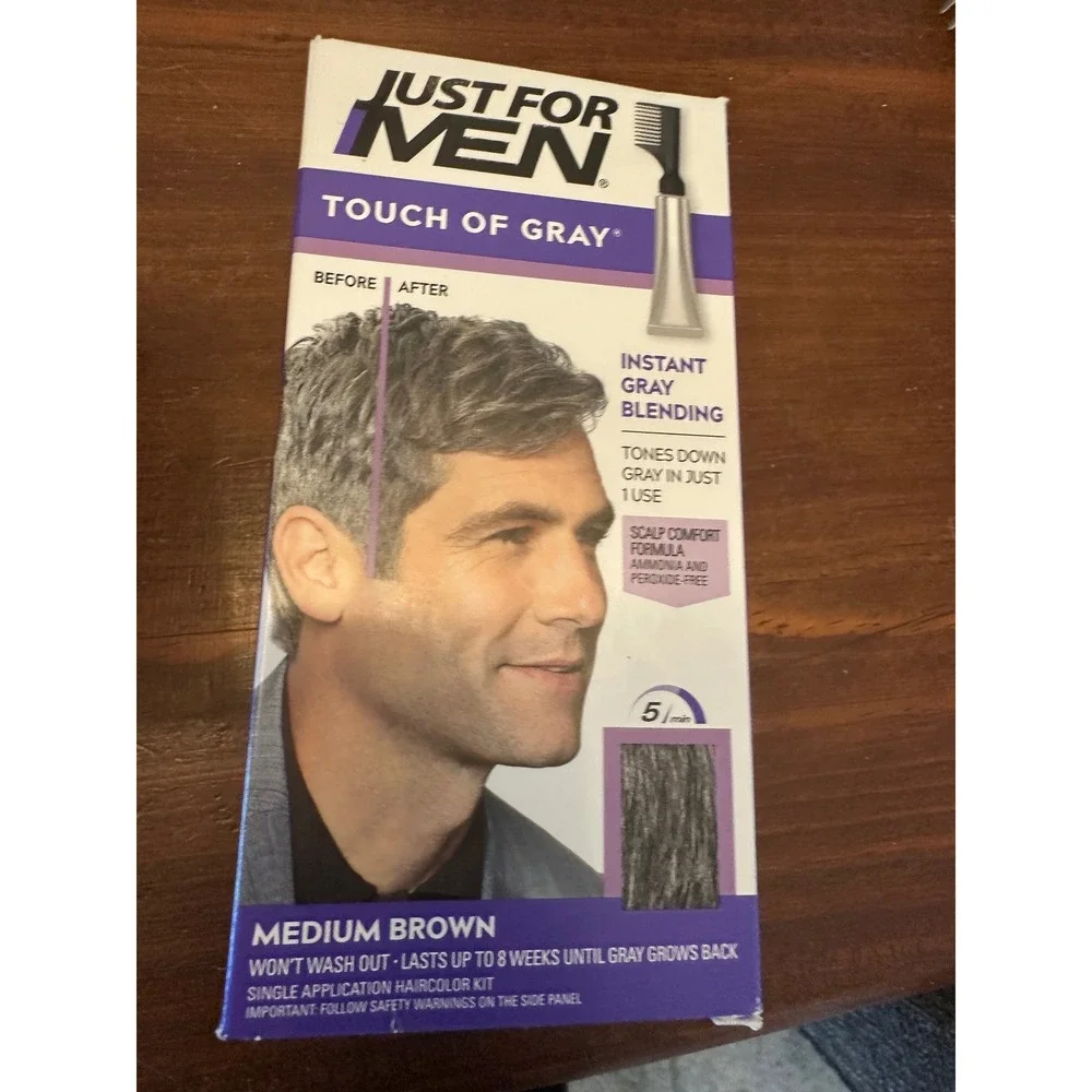 Just For Men Touch Of Gray Hair Color Medium Brown T-35 Gray Blending  NIB 6 tot